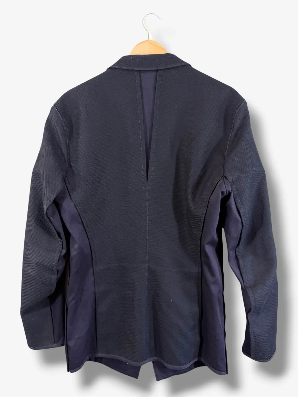 Marithe Francoise Girbaud Honeycomb Blazer Size 36 Navy Unstructured One Button